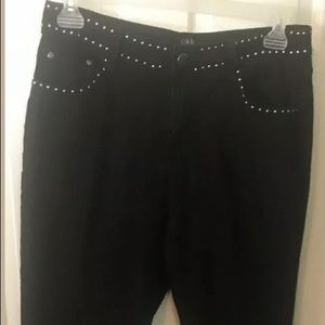 Deja Bleu skinny stretch black pants size 14